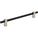 Jeffrey Alexander - 192 mm Center-to-Center Matte Black with Satin Nickel Larkin Cabinet Bar Pull - Matte Black,Satin Nickel
