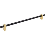 Jeffrey Alexander - 305 mm Center-to-Center Matte Black with Brushed Gold Larkin Cabinet Bar Pull - Matte Black,Brushed Gold