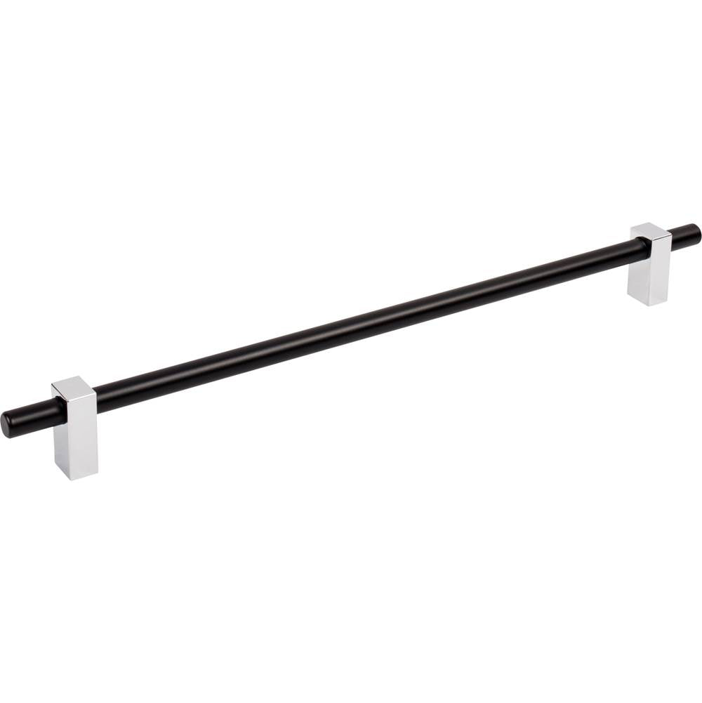Jeffrey Alexander - 305 mm Center-to-Center Matte Black with Polished Chrome Larkin Cabinet Bar Pull - Matte Black,Polished Chrome
