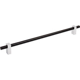 Jeffrey Alexander - 305 mm Center-to-Center Matte Black with Polished Chrome Larkin Cabinet Bar Pull - Matte Black,Polished Chrome