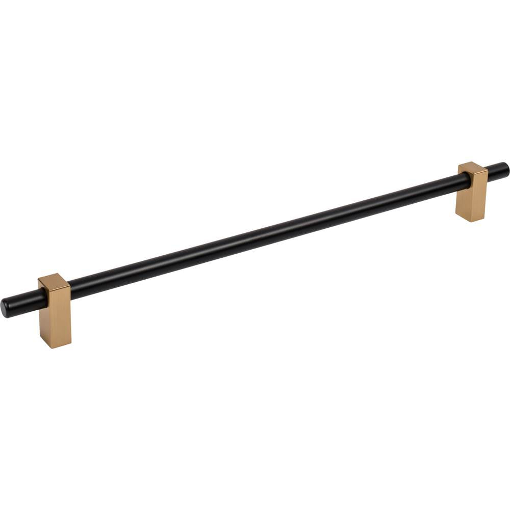 Jeffrey Alexander - 305 mm Center-to-Center Matte Black with Satin Bronze Larkin Cabinet Bar Pull - Matte Black,Satin Bronze