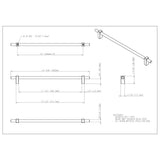 305 mm Center-to-Center Brushed Gold Larkin Cabinet Bar Pull