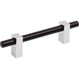 Jeffrey Alexander - 96 mm Center-to-Center Matte Black with Polished Chrome Larkin Cabinet Bar Pull - Matte Black,Polished Chrome