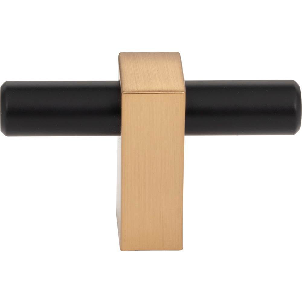 2-3/8'' Overall Length Brushed Gold Larkin ''T'' Knob