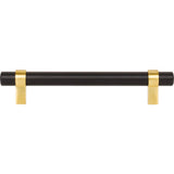 128 mm Center-to-Center Matte Black with Brushed Gold Key Grande Cabinet Bar Pull