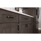 128 mm Center-to-Center Matte Black with Satin Nickel Key Grande Cabinet Bar Pull