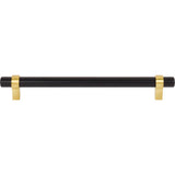 192 mm Center-to-Center Matte Black with Brushed Gold Key Grande Cabinet Bar Pull