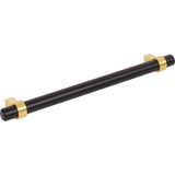 192 mm Center-to-Center Matte Black with Brushed Gold Key Grande Cabinet Bar Pull