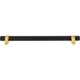 192 mm Center-to-Center Matte Black with Brushed Gold Key Grande Cabinet Bar Pull