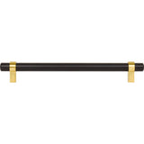 192 mm Center-to-Center Matte Black with Brushed Gold Key Grande Cabinet Bar Pull