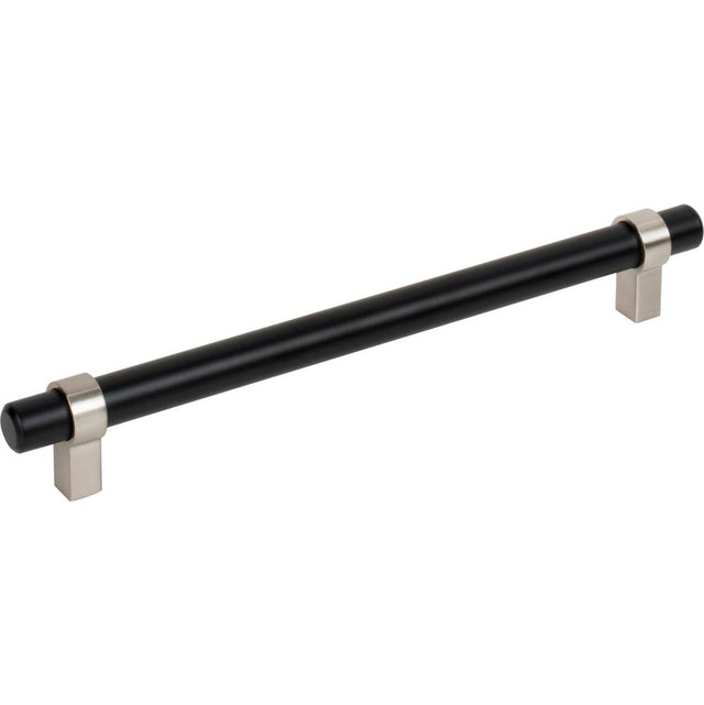 Jeffrey Alexander - 192 mm Center-to-Center Matte Black with Satin Nickel Key Grande Cabinet Bar Pull - Matte Black,Stain Nickel