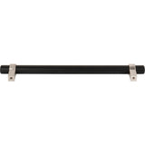 192 mm Center-to-Center Matte Black with Satin Nickel Key Grande Cabinet Bar Pull