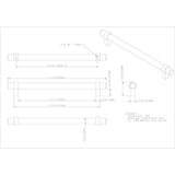 192 mm Center-to-Center Matte Black Key Grande Cabinet Bar Pull