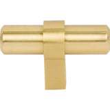2'' Overall Length Brushed Gold Key Grande Cabinet ''T'' Knob