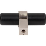 2'' Overall Length Matte Black with Satin Nickel Key Grande Cabinet ''T'' Knob