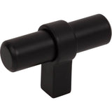 Jeffrey Alexander - 2'' Overall Length Matte Black Key Grande Cabinet ''T'' Knob - Matte Black