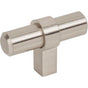 Jeffrey Alexander - 2'' Overall Length Satin Nickel Key Grande Cabinet ''T'' Knob - Satin Nickel