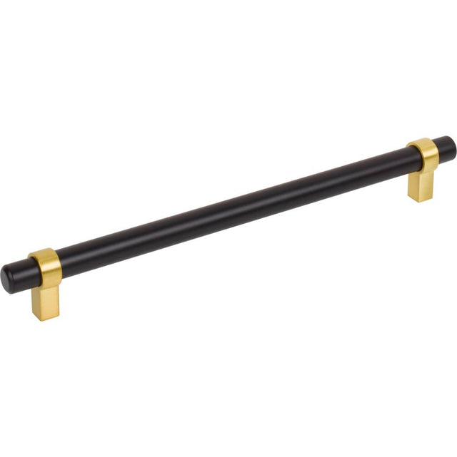 Jeffrey Alexander - 224 mm Center-to-Center Matte Black with Brushed Gold Key Grande Cabinet Bar Pull - Matte Black,Brushed Gold