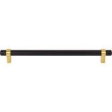 224 mm Center-to-Center Matte Black with Brushed Gold Key Grande Cabinet Bar Pull