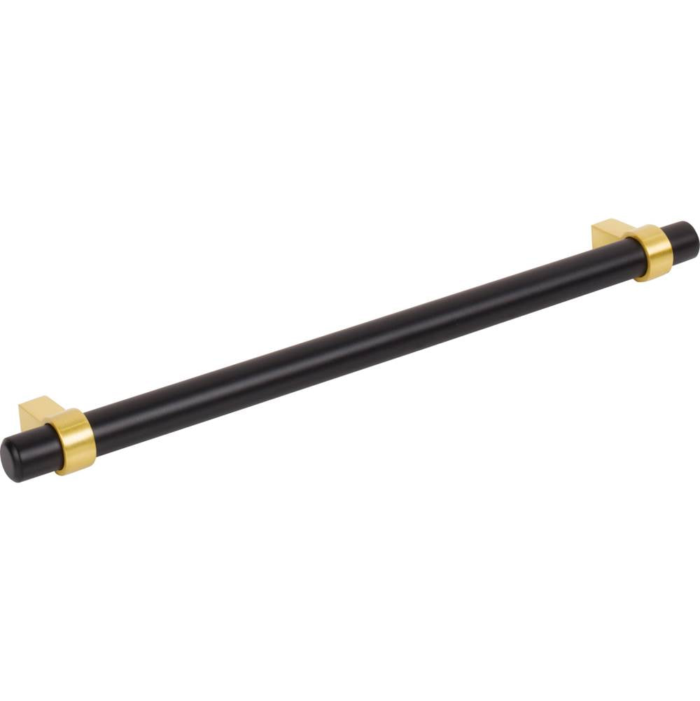 224 mm Center-to-Center Matte Black with Brushed Gold Key Grande Cabinet Bar Pull