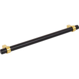 224 mm Center-to-Center Matte Black with Brushed Gold Key Grande Cabinet Bar Pull
