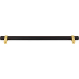 224 mm Center-to-Center Matte Black with Brushed Gold Key Grande Cabinet Bar Pull
