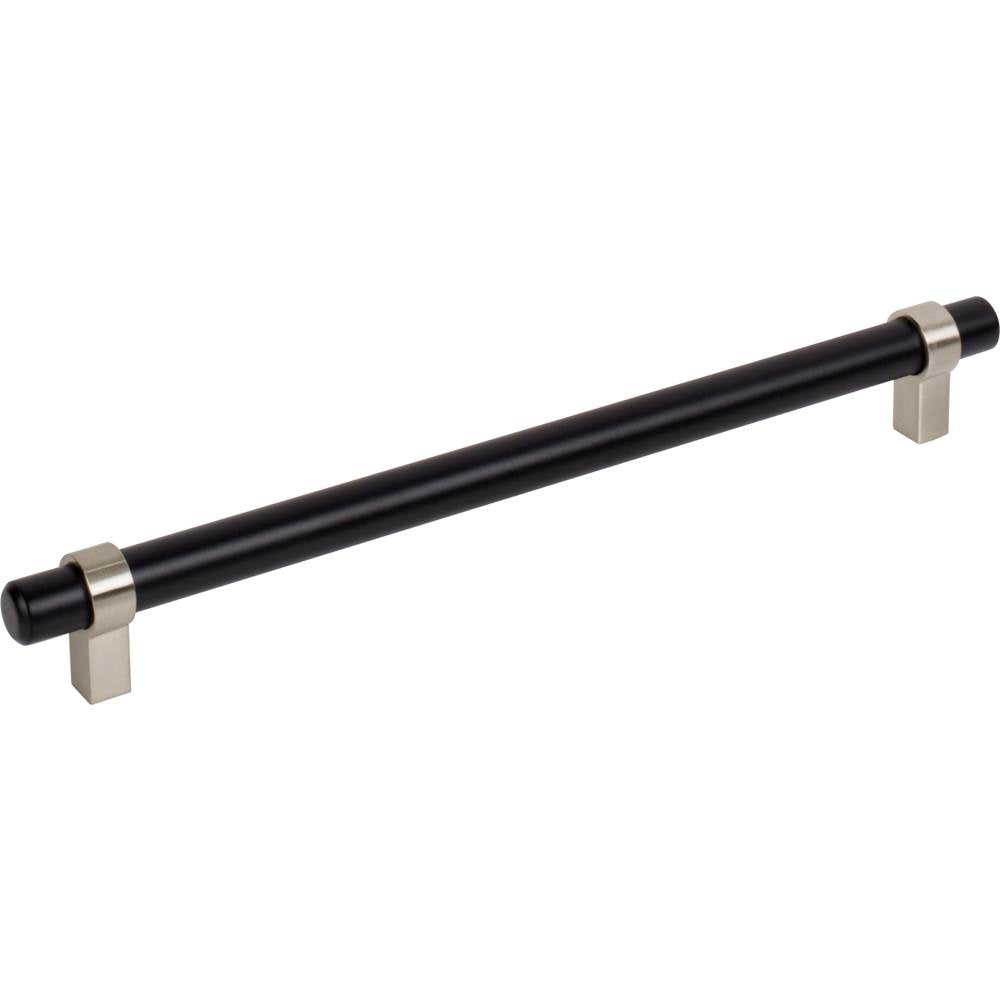 Jeffrey Alexander - 224 mm Center-to-Center Matte Black with Satin Nickel Key Grande Cabinet Bar Pull - Matte Black,Stain Nickel