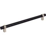 Jeffrey Alexander - 224 mm Center-to-Center Matte Black with Satin Nickel Key Grande Cabinet Bar Pull - Matte Black,Stain Nickel