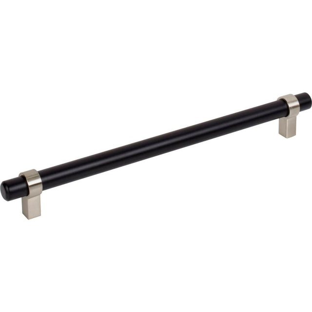 Jeffrey Alexander - 224 mm Center-to-Center Matte Black with Satin Nickel Key Grande Cabinet Bar Pull - Matte Black,Stain Nickel