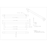 224 mm Center-to-Center Matte Black Key Grande Cabinet Bar Pull