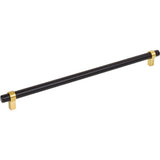 Jeffrey Alexander - 319 mm Center-to-Center Matte Black with Brushed Gold Key Grande Cabinet Bar Pull - Matte Black,Brushed Gold