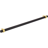 319 mm Center-to-Center Matte Black with Brushed Gold Key Grande Cabinet Bar Pull