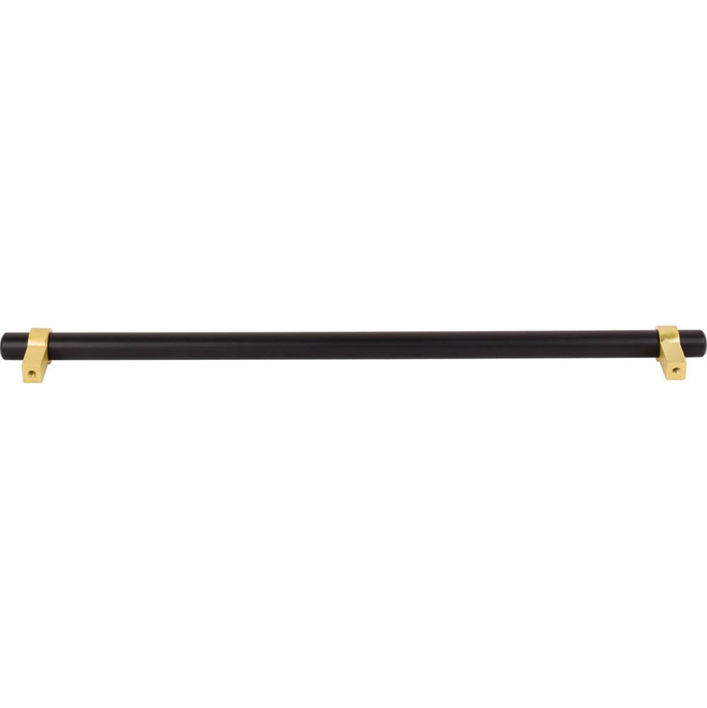 319 mm Center-to-Center Matte Black with Brushed Gold Key Grande Cabinet Bar Pull