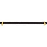 319 mm Center-to-Center Matte Black with Brushed Gold Key Grande Cabinet Bar Pull