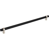 Jeffrey Alexander - 319 mm Center-to-Center Matte Black with Satin Nickel Key Grande Cabinet Bar Pull - Matte Black,Stain Nickel
