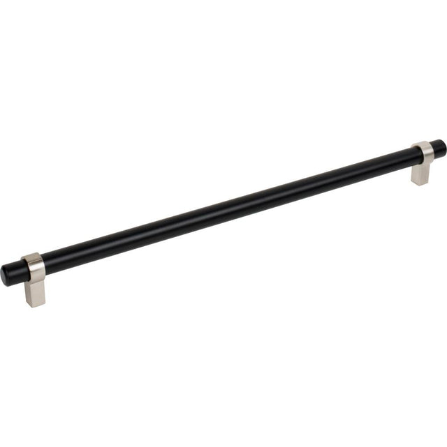 Jeffrey Alexander - 319 mm Center-to-Center Matte Black with Satin Nickel Key Grande Cabinet Bar Pull - Matte Black,Stain Nickel