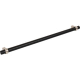 319 mm Center-to-Center Matte Black with Satin Nickel Key Grande Cabinet Bar Pull