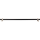 319 mm Center-to-Center Matte Black with Satin Nickel Key Grande Cabinet Bar Pull