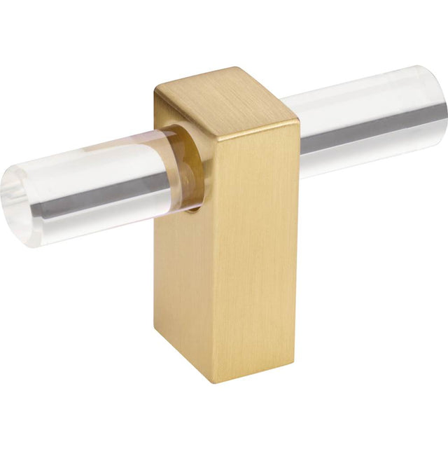 Jeffrey Alexander - 2-3/8'' Overall Length Brushed Gold Spencer ''T'' Knob - Brushed Gold