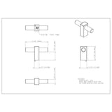 2-3/8'' Overall Length Brushed Gold Spencer ''T'' Knob