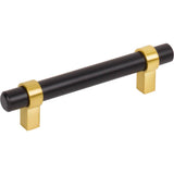 Jeffrey Alexander - 96 mm Center-to-Center Matte Black with Brushed Gold Key Grande Cabinet Bar Pull - Matte Black,Brushed Gold