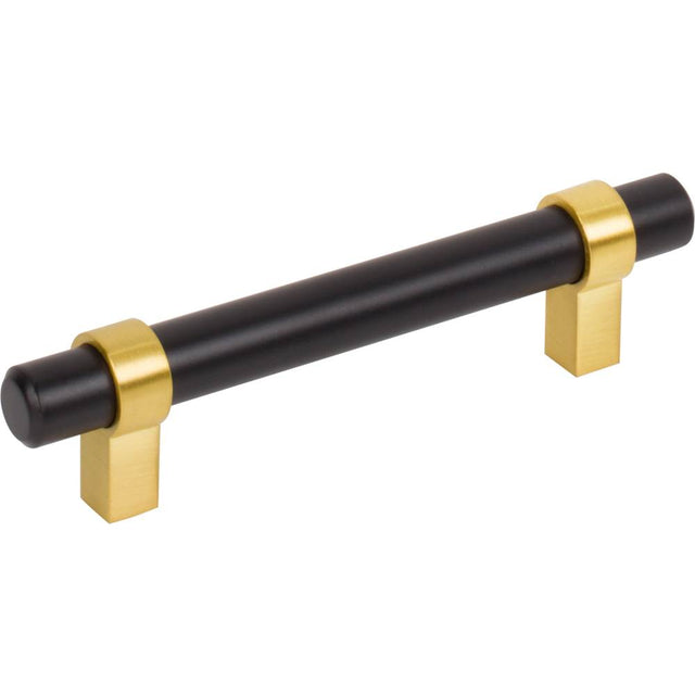 Jeffrey Alexander - 96 mm Center-to-Center Matte Black with Brushed Gold Key Grande Cabinet Bar Pull - Matte Black,Brushed Gold