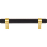96 mm Center-to-Center Matte Black with Brushed Gold Key Grande Cabinet Bar Pull
