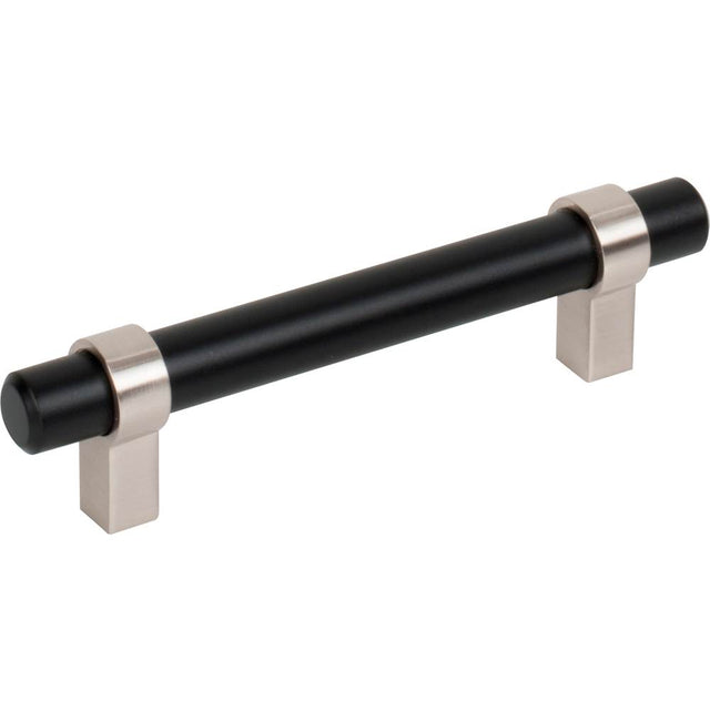 Jeffrey Alexander - 96 mm Center-to-Center Matte Black with Satin Nickel Key Grande Cabinet Bar Pull - Matte Black,Stain Nickel