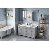 60'' Chocolate Chatham Vanity, double bowl, Calacatta Vienna Quartz Vanity Top, two undermount rectangle bowls