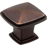 Jeffrey Alexander - 1-3/16'' Overall Length Brushed Oil Rubbed Bronze Square Milan 1 Cabinet Knob - Brushed Oil Rubbed Bronze