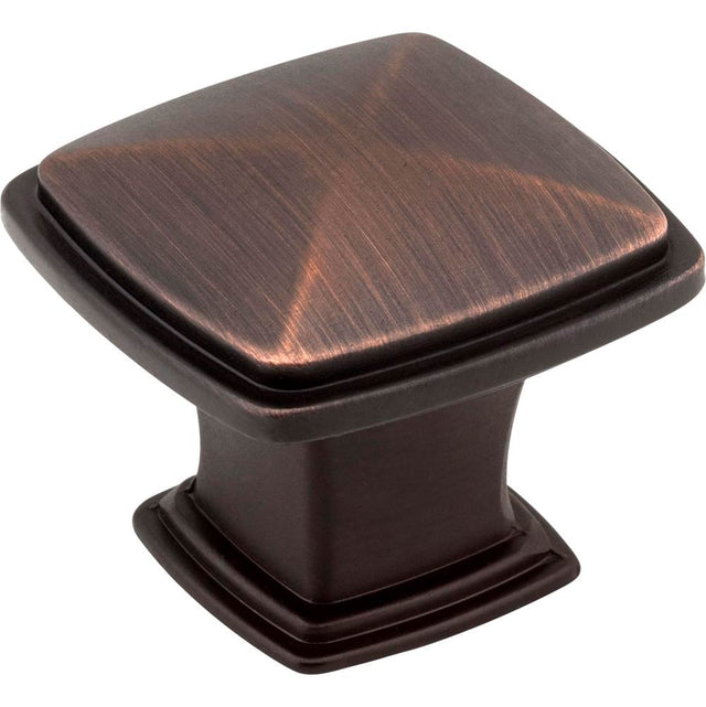 Jeffrey Alexander - 1-3/16'' Overall Length Brushed Oil Rubbed Bronze Square Milan 1 Cabinet Knob - Brushed Oil Rubbed Bronze