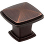 Jeffrey Alexander - 1-3/16'' Overall Length Brushed Oil Rubbed Bronze Square Milan 1 Cabinet Knob - Brushed Oil Rubbed Bronze