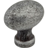 Jeffrey Alexander - 1-3/16'' Overall Length Distressed Antique Silver Football Bordeaux Cabinet Knob - Distressed Antique Silver