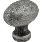 Jeffrey Alexander - 1-3/16'' Overall Length Distressed Antique Silver Football Bordeaux Cabinet Knob - Distressed Antique Silver